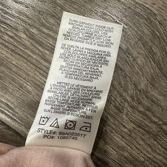 C&C California Blouse Top Blush Pink Eyelet Flutter Sleeve Cotton Rayon Soft XL - Picture 9 of 12